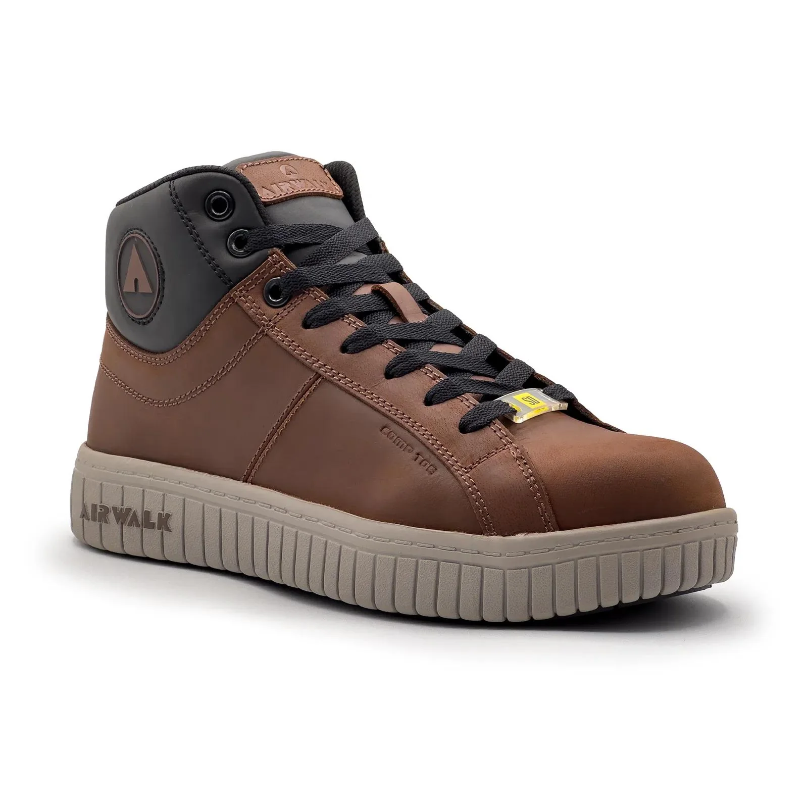 Deuce SD10 Leather Mid Women’s Composite Toe Work Boots – Brown/Tan - Image 2