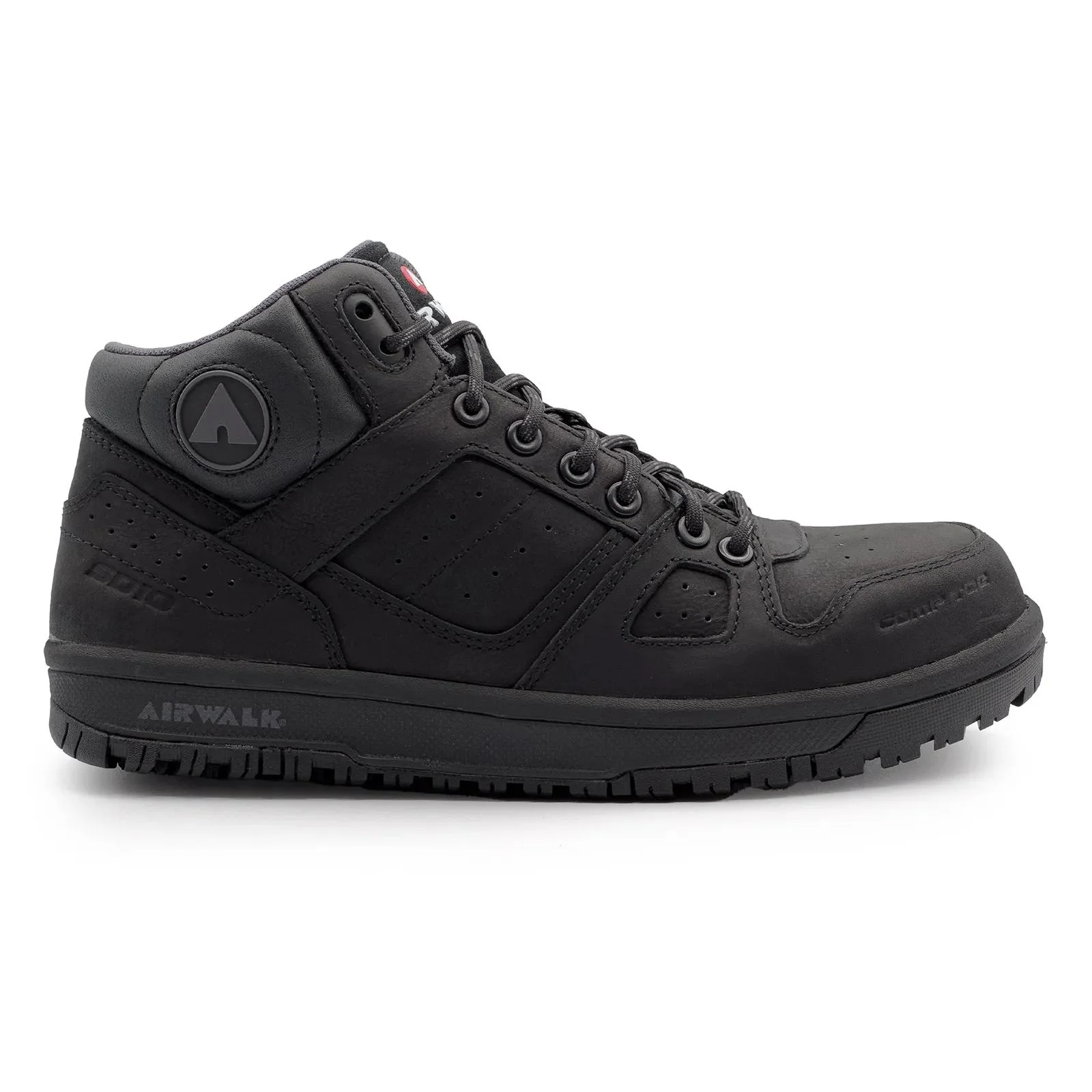 Mongo Leather SD10 Composite Toe Mid Work Boots – Black