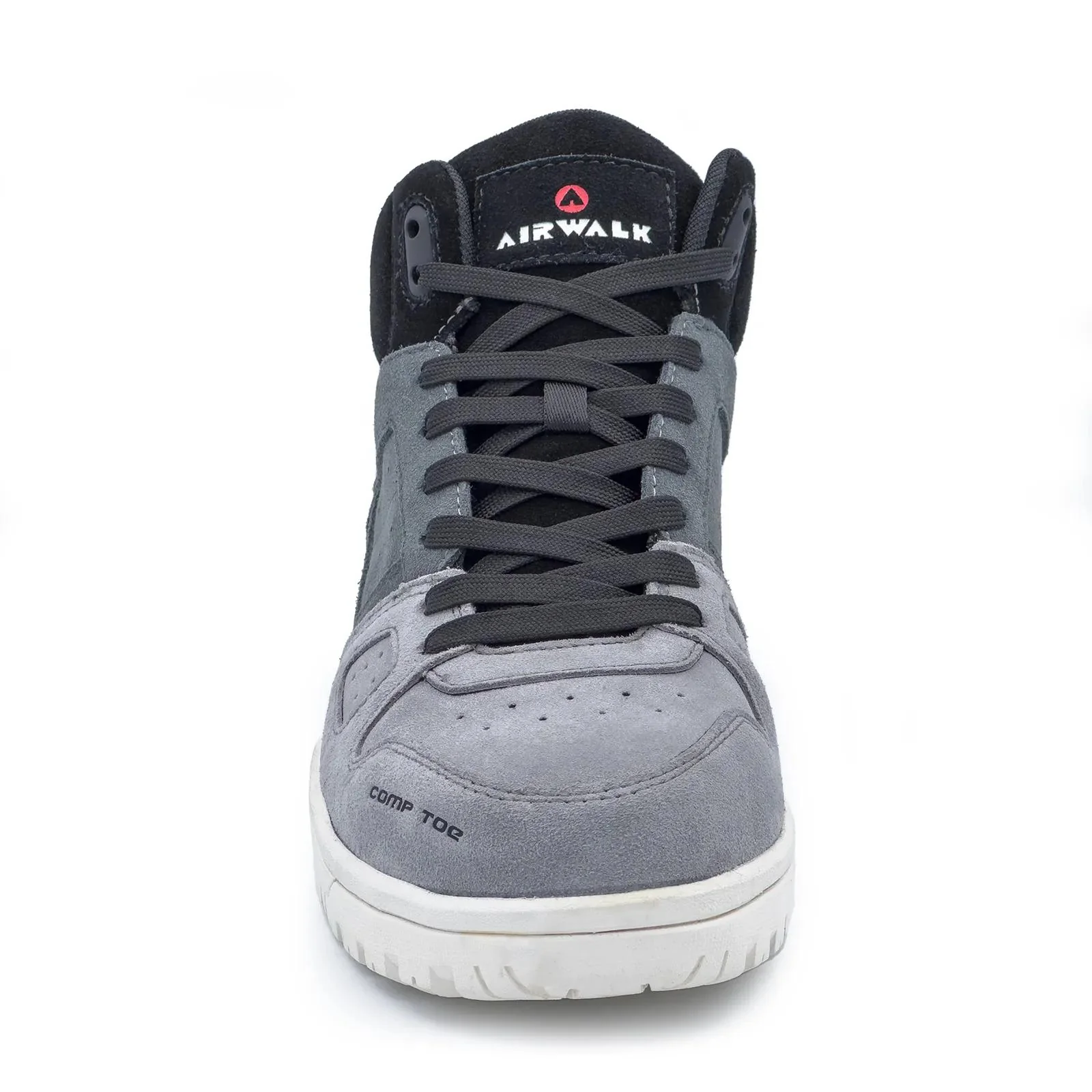 Mongo Suede Mid Composite Toe Work Boots – Grey/White - Image 6