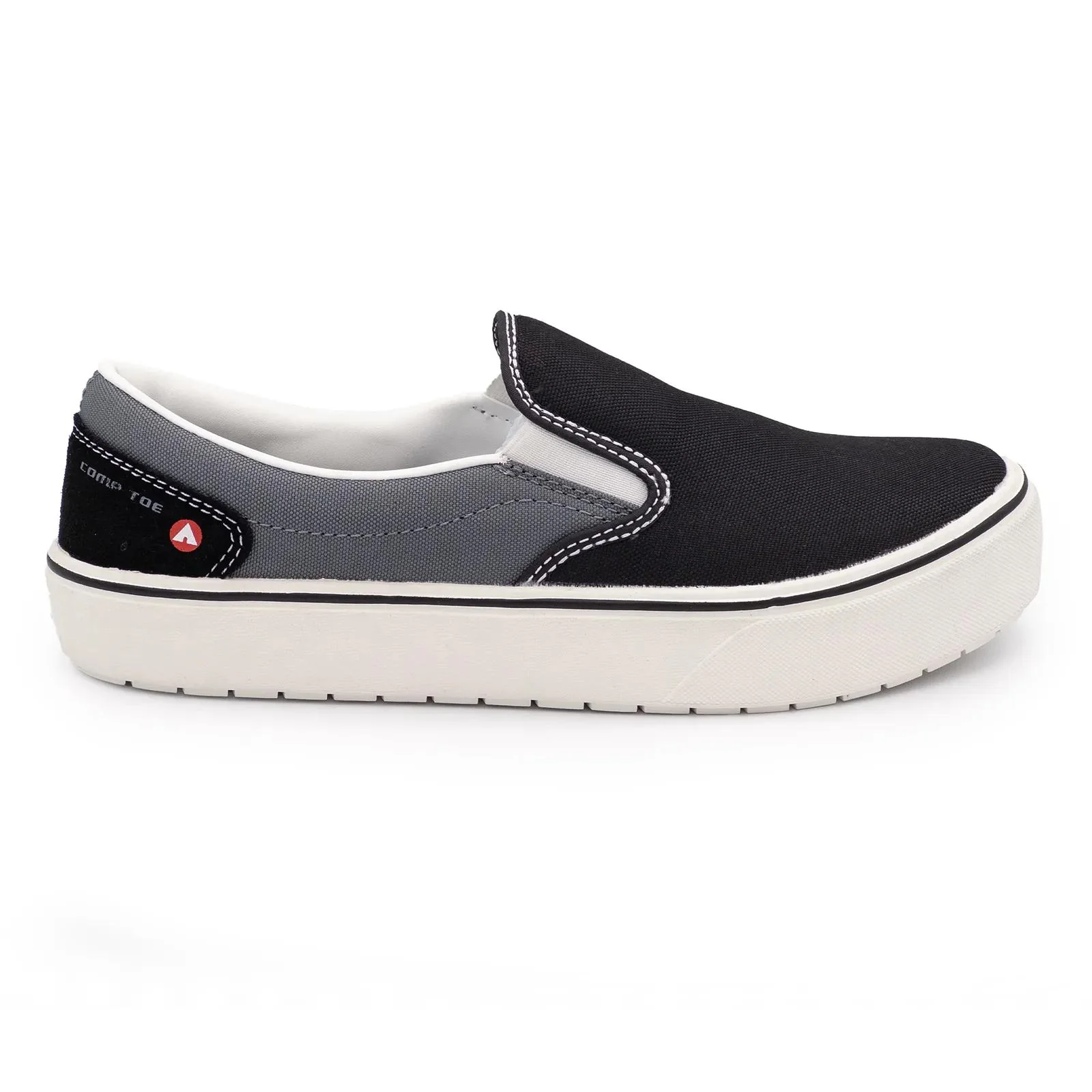 Venice Canvas Slip-On Women’s Composite Toe Work Shoes – Black/Castle Rock