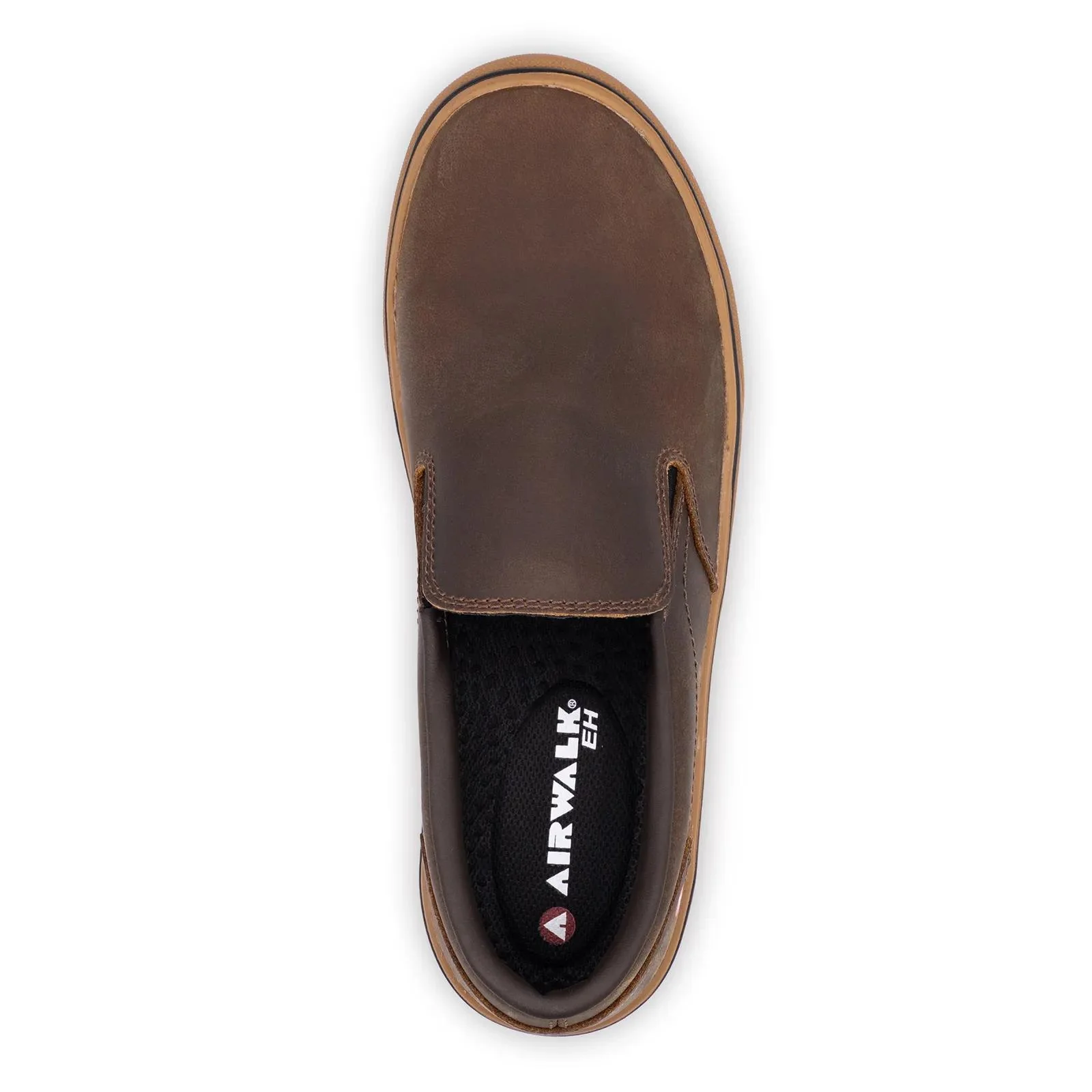 Venice Leather Slip-On Composite Toe Work Shoes – Brown/Gum - Image 4