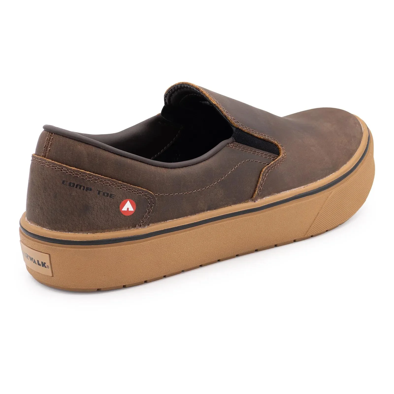 Venice Leather Slip-On Composite Toe Work Shoes – Brown/Gum - Image 5
