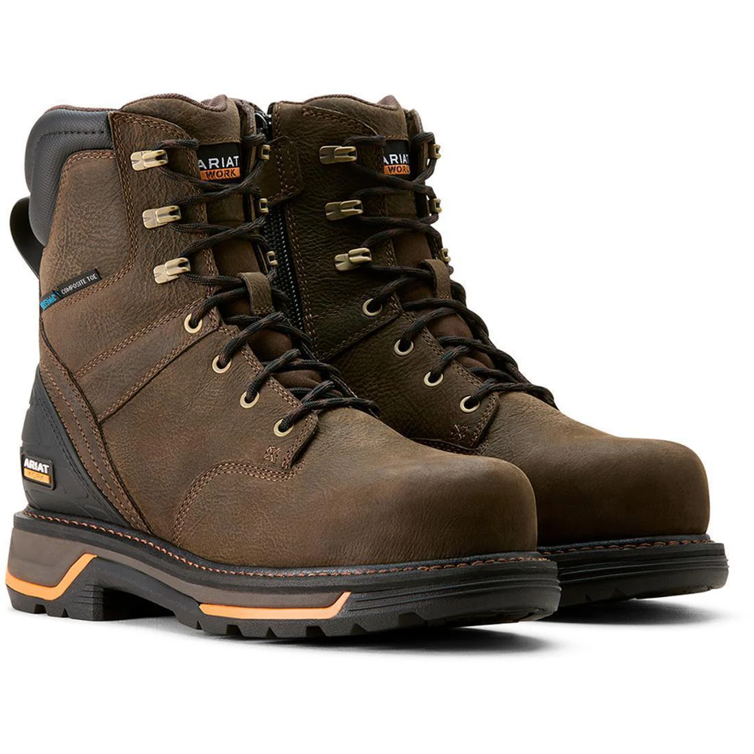 Big Rig 8 inch Composite-Toe Waterproof Work Boot Iron Coffee