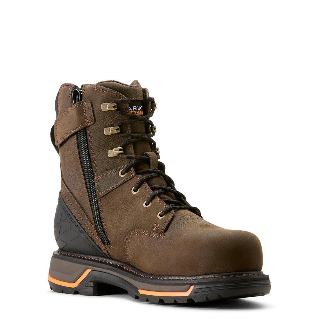 Big Rig 8 inch Composite-Toe Waterproof Work Boot Iron Coffee - Image 2