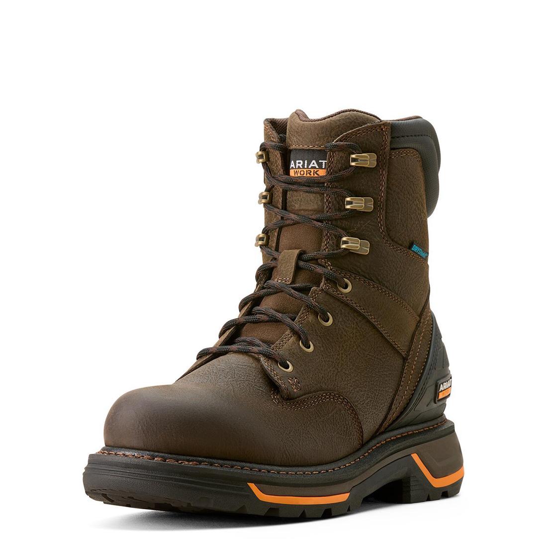 Big Rig 8 inch Soft-Toe Waterproof Boot Iron Coffee - Image 8