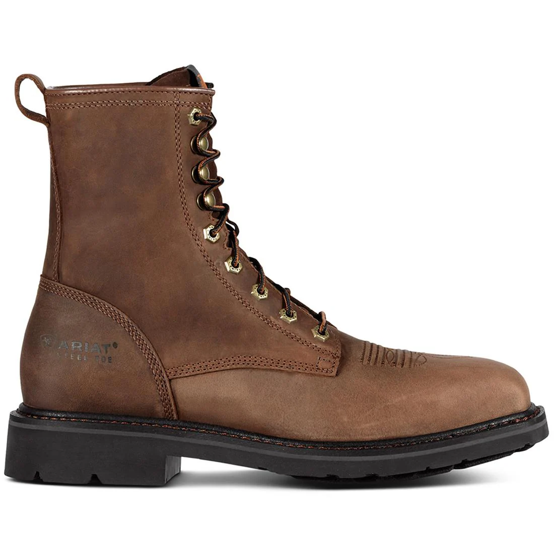 Cascade 8 inch Steel-Toe Wide Square Toe Work Boot Alamo Brown