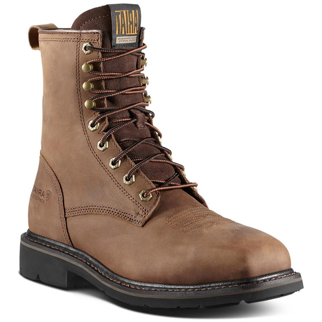 Cascade 8 inch Steel-Toe Wide Square Toe Work Boot Alamo Brown - Image 2