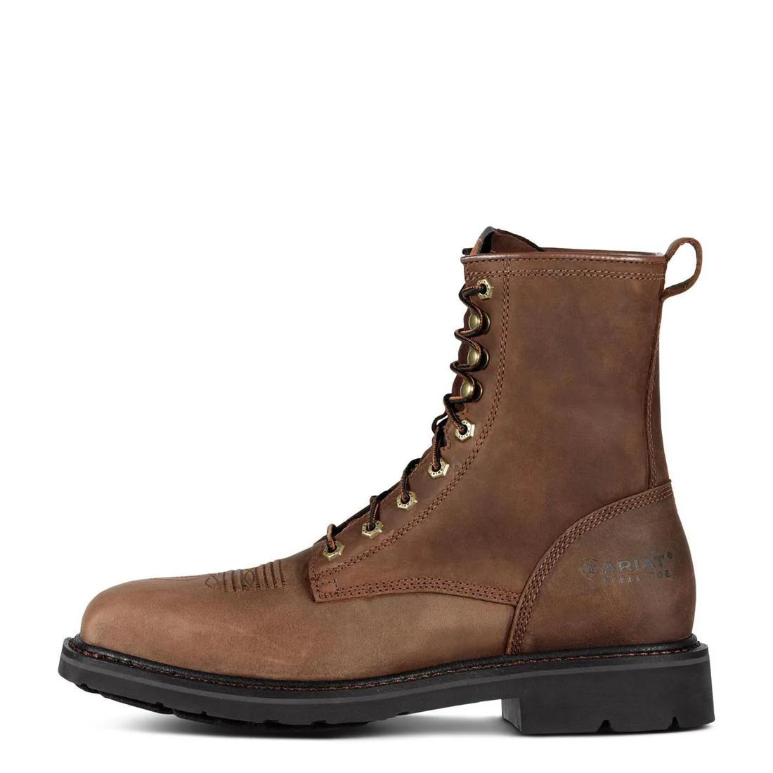 Cascade 8 inch Steel-Toe Wide Square Toe Work Boot Alamo Brown - Image 6