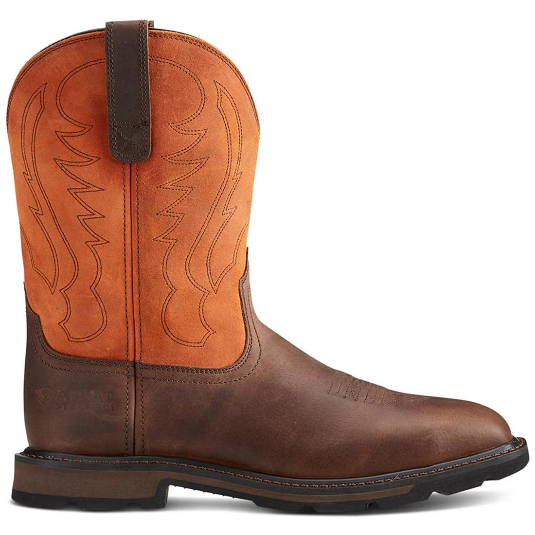 Groundbreaker Steel-Toe Wide Square Toe Work Boot Orange