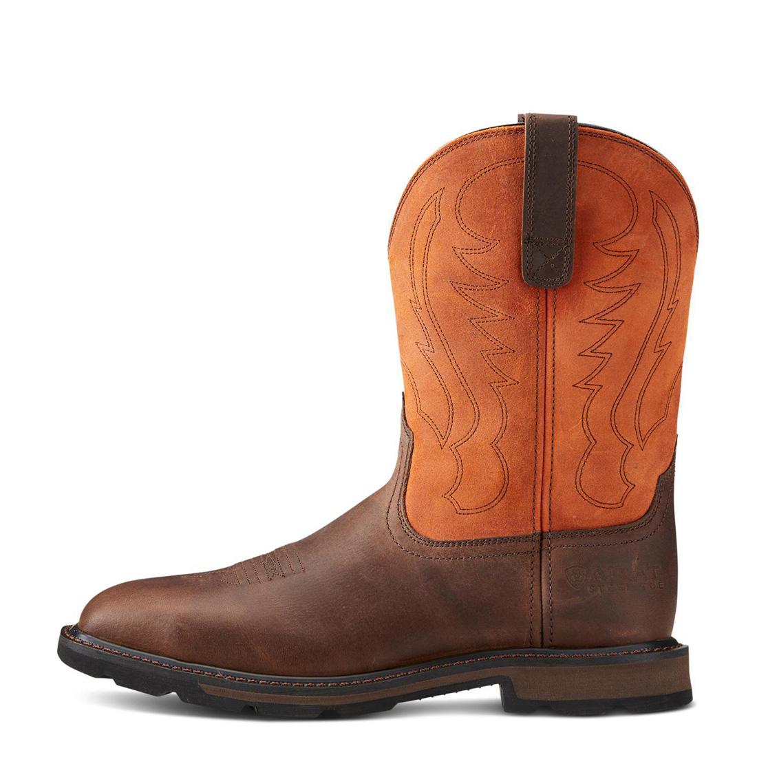 Groundbreaker Steel-Toe Wide Square Toe Work Boot Orange - Image 6