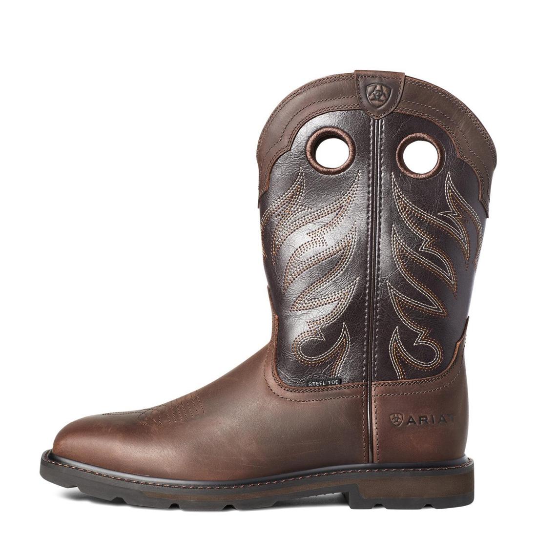 Groundwork Steel-Toe Wide Square Toe Work Boot Brown - Image 6