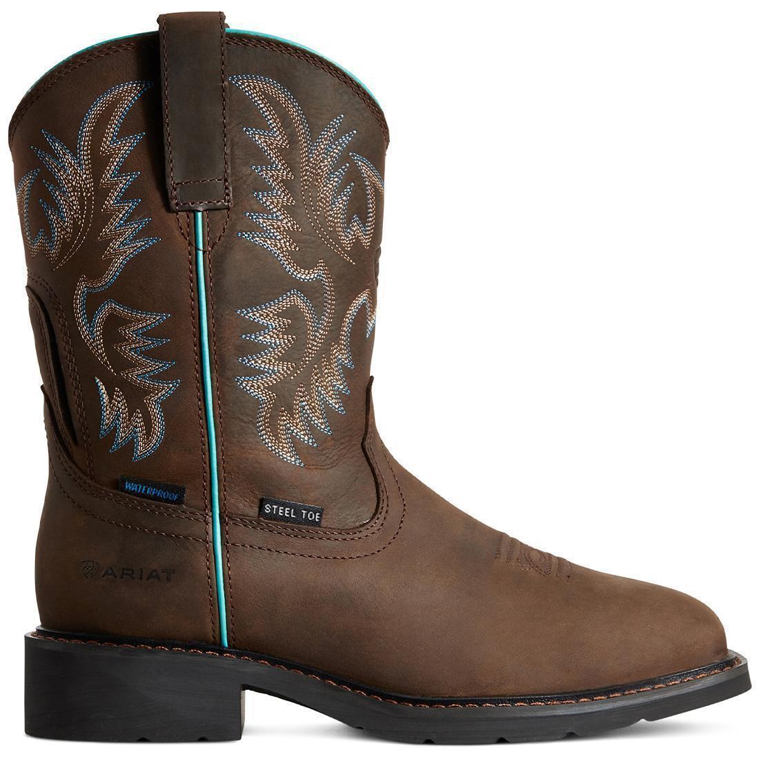 Krista Women's Waterproof Steel Toe Work Boot - Brown