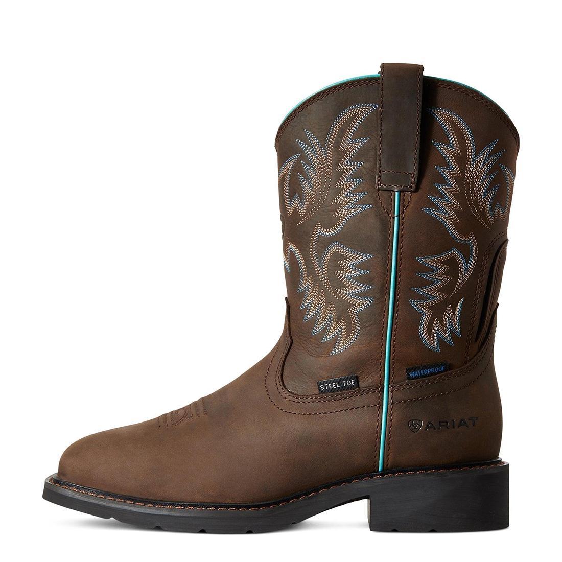 Krista Women's Waterproof Steel Toe Work Boot - Brown - Image 6