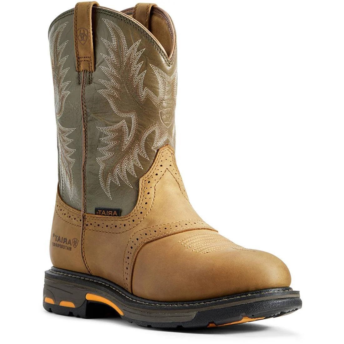WorkHog Soft-Toe Waterproof Pull On Round Toe Boot Brown - Image 2