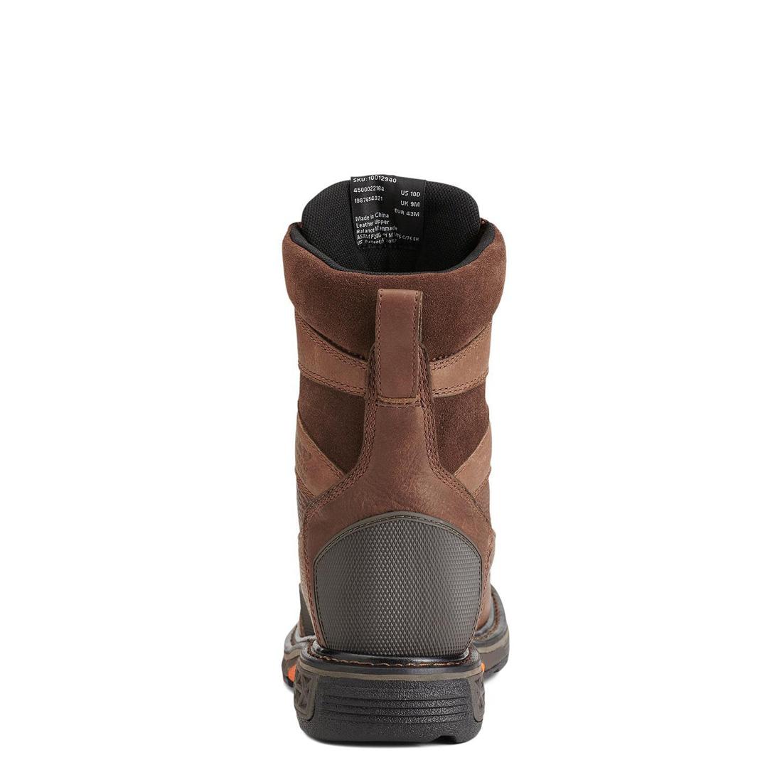 OverDrive 8 inch Composite-Toe Waterproof Wide Square Toe Work Boot Chestnut Brown - Image 5