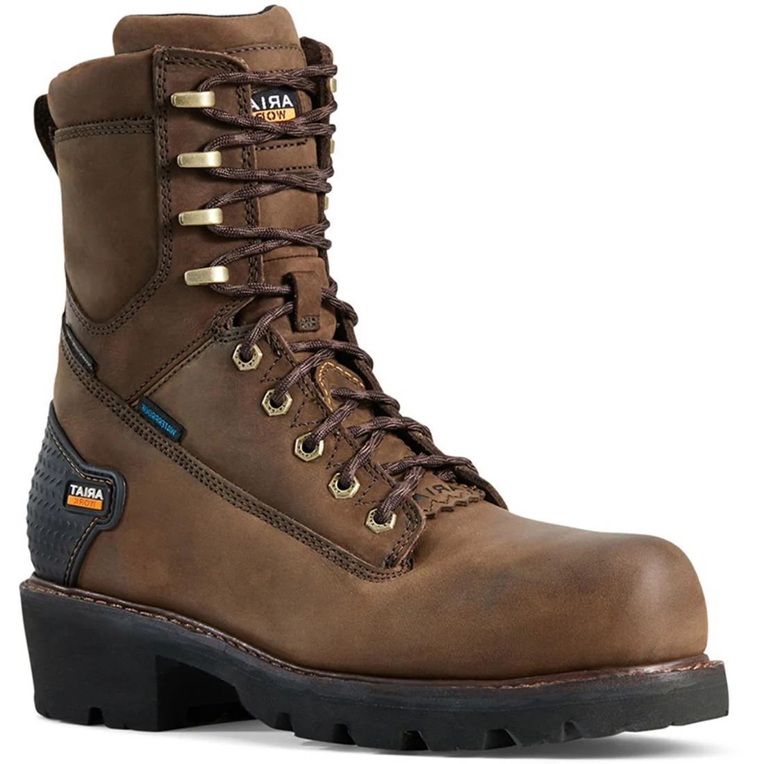 Powerline 8 inch Composite-Toe Waterproof Work Boot Oily Distressed Brown - Image 2