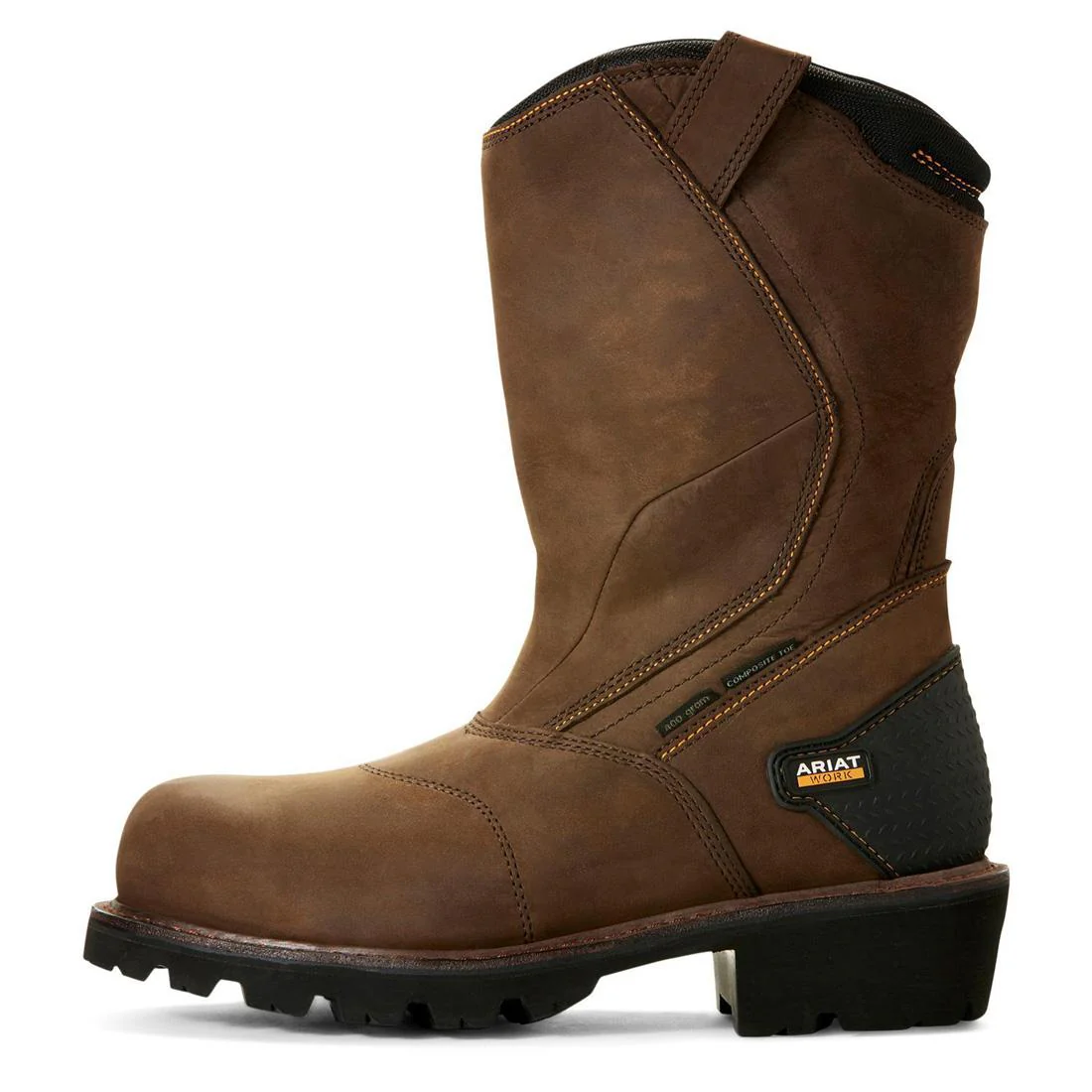 Powerline Composite-Toe Waterproof 400g Pull-On Work Boot Oily Distressed Brown - Image 6
