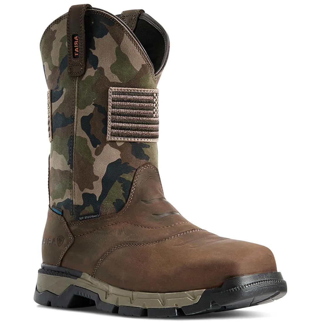 Rebar Flex Patriot Composite-Toe Waterproof Work Boot Dark Brown - Image 2