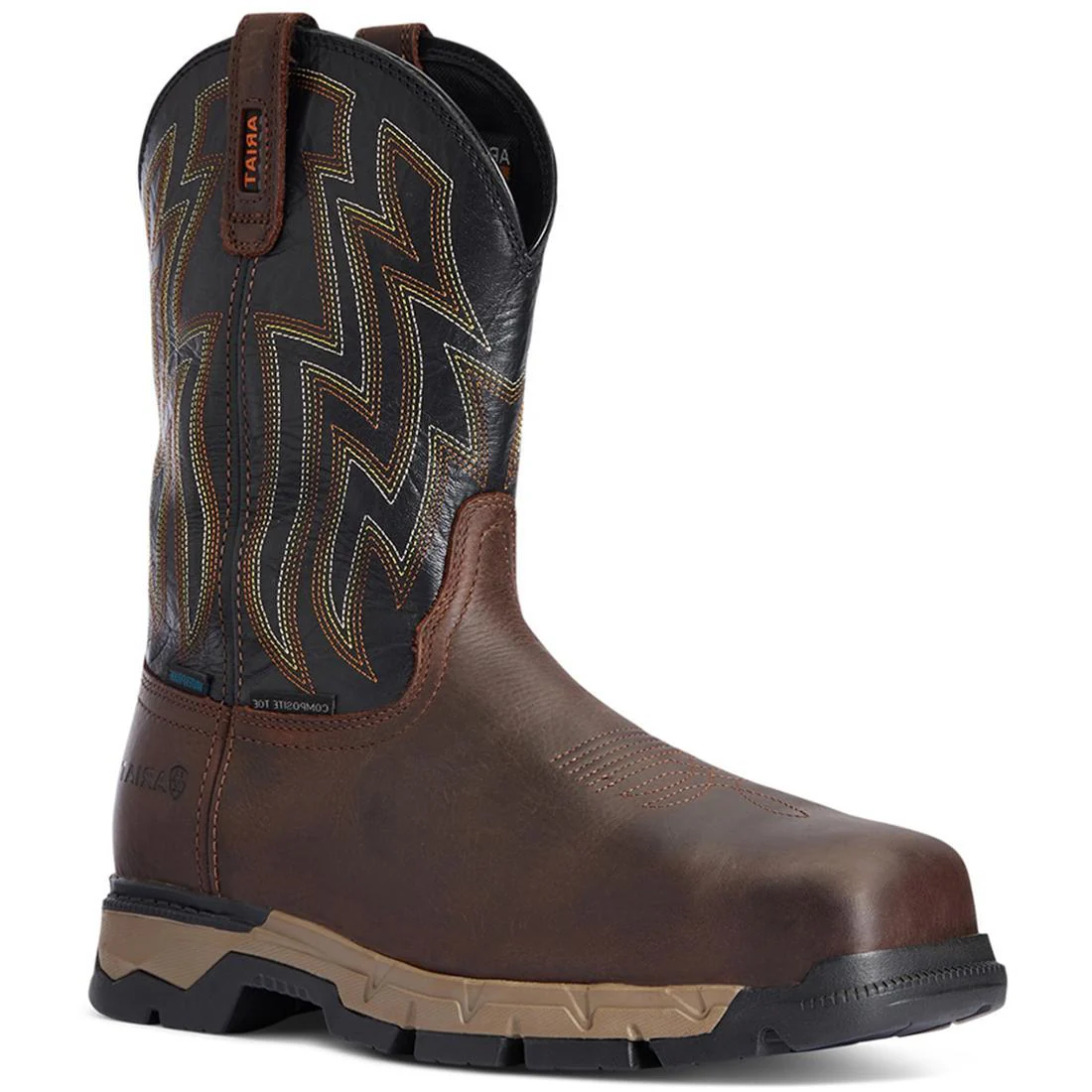 Rebar Flex Composite-Toe Waterproof Western Work Boot Dark Brown - Image 2