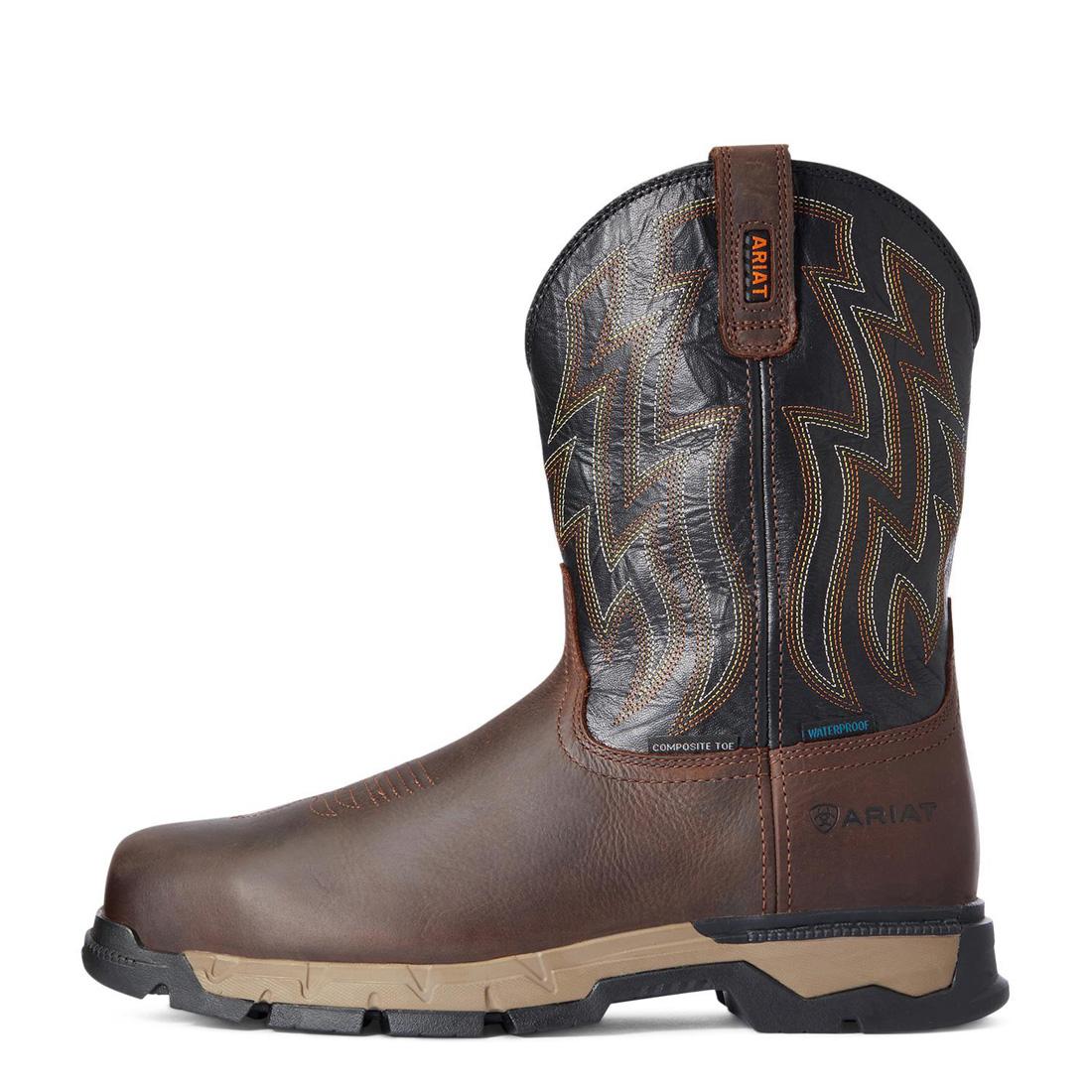 Rebar Flex Composite-Toe Waterproof Western Work Boot Dark Brown - Image 6