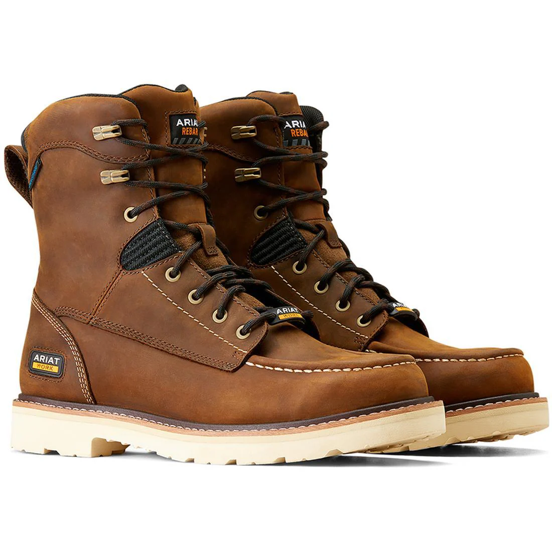 Rebar Lift 8 inch Soft-Toe Waterproof Boot Distressed Brown