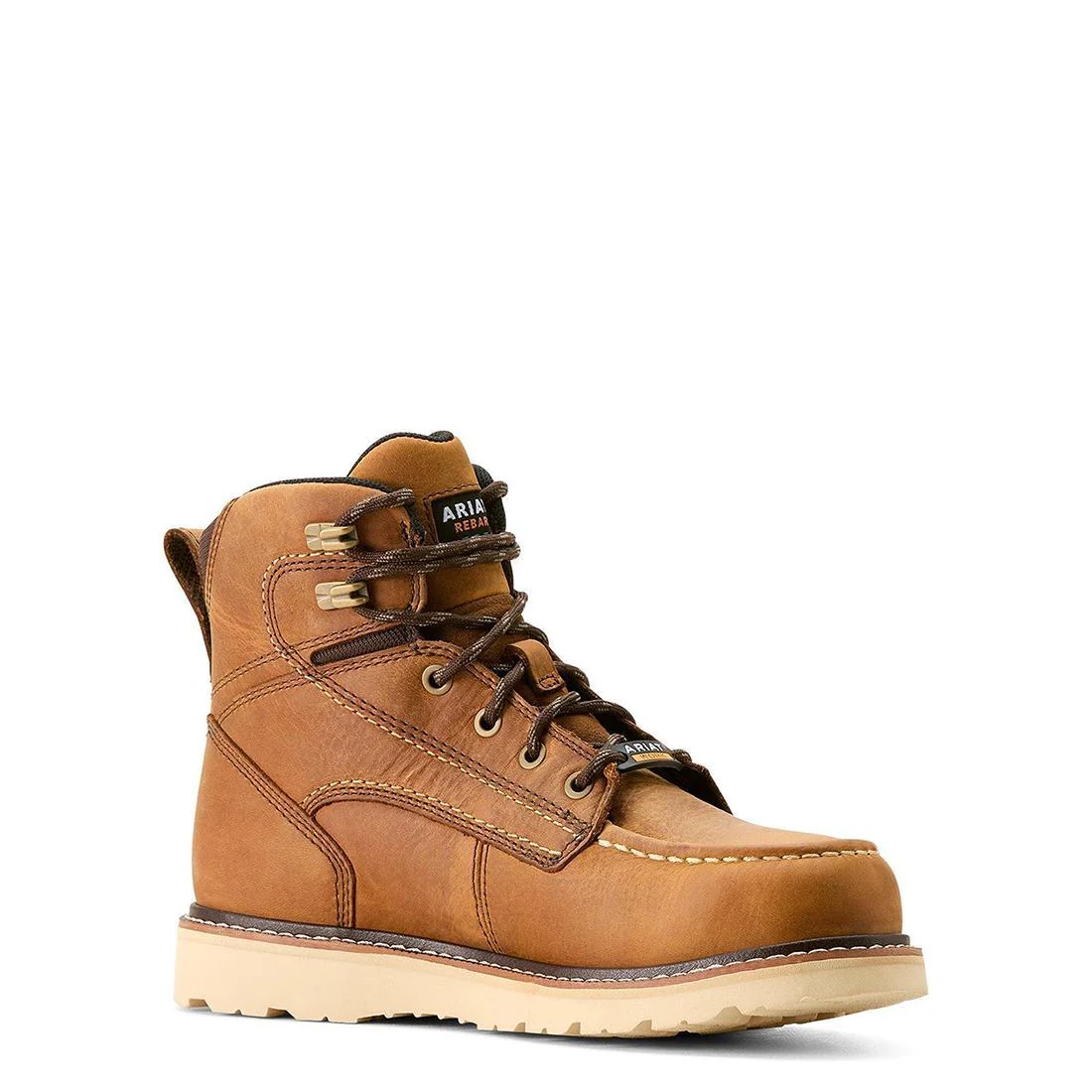 Rebar Wedge Moc Toe Women's Waterproof Work Boot - Brown - Image 3