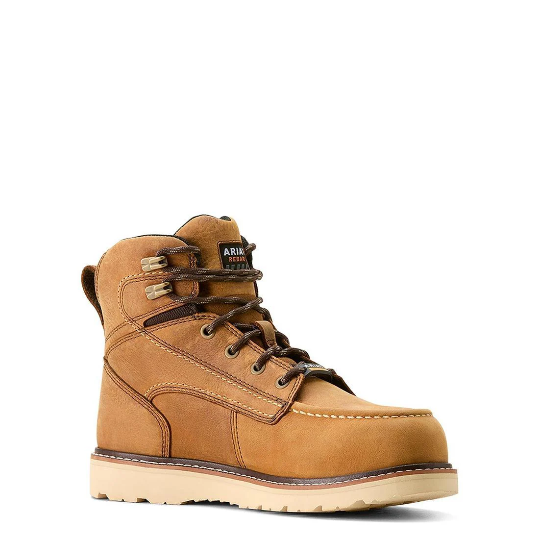 Rebar Wedge Moc Toe Women's Waterproof Composite Toe Work Boot - Brown - Image 4