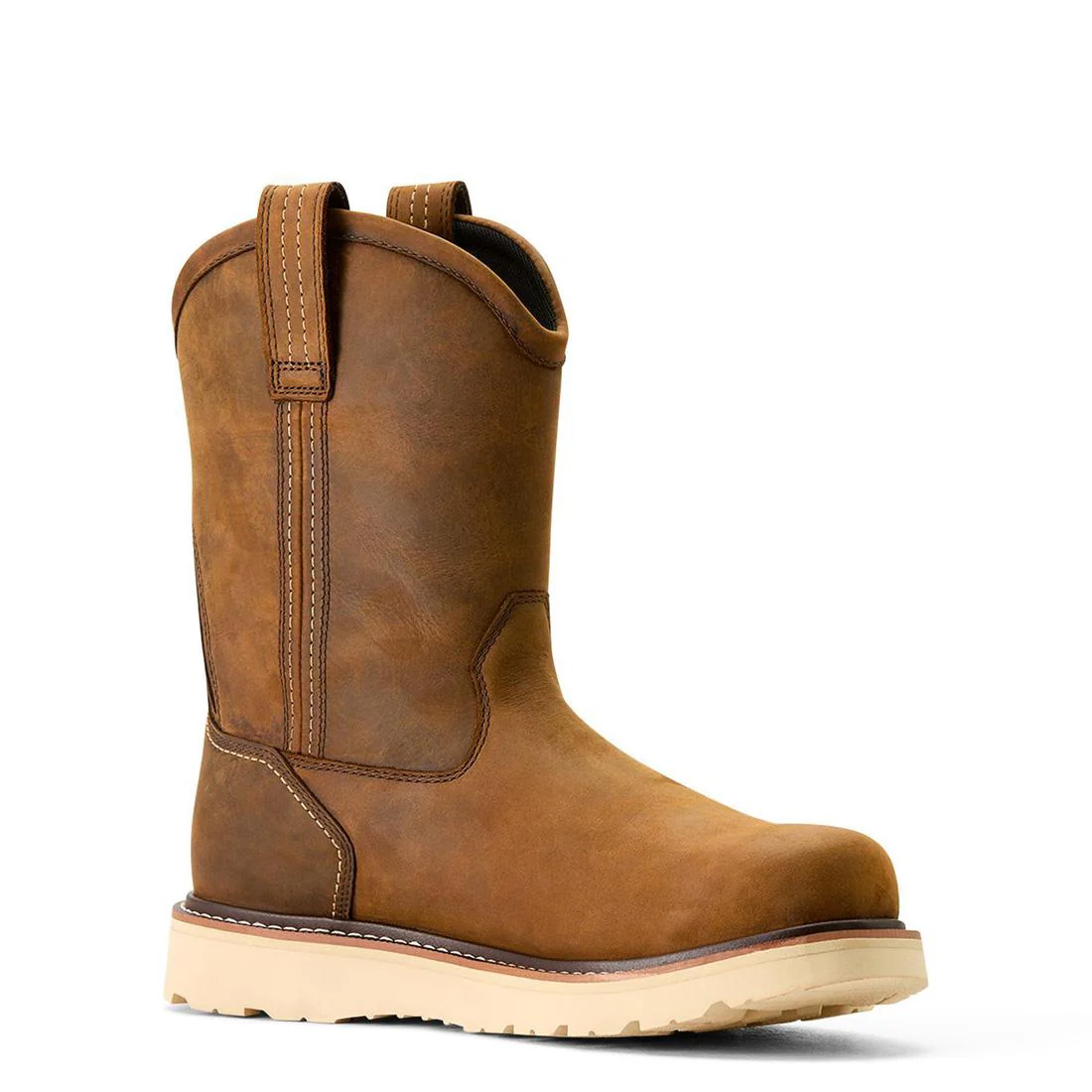 Rebar Soft-Toe Waterproof Pull-On Wedge Boot Distressed Brown - Image 2