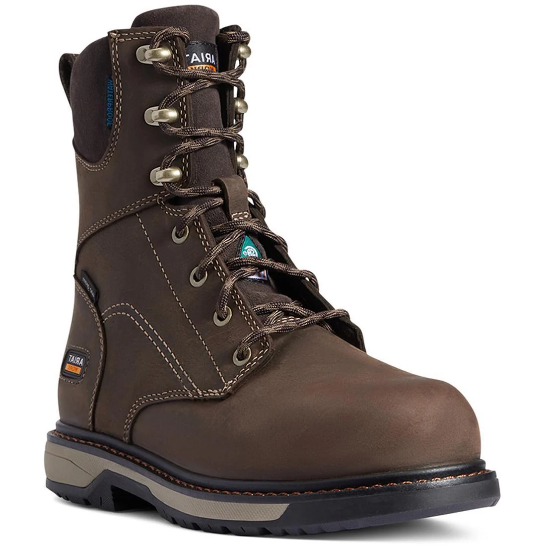 Riveter 8" Women's CSA Glacier Grip Waterproof 400g Composite Toe Work Boot - Brown - Image 2