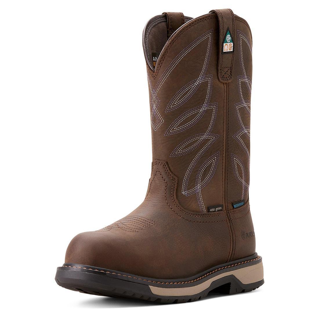 Riveter Women's CSA Glacier Grip Waterproof 400g Composite Toe Work Boot - Brown - Image 6