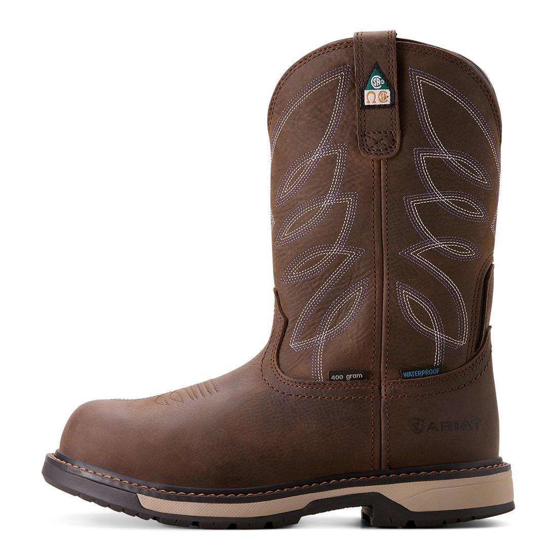 Riveter Women's CSA Glacier Grip Waterproof 400g Composite Toe Work Boot - Brown - Image 7