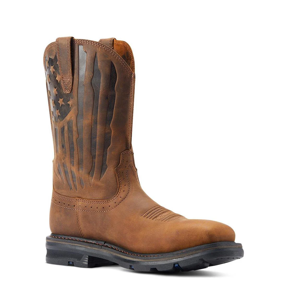 Sierra Shock Shield Patriot Steel-Toe Work Boot Distressed Brown - Image 2