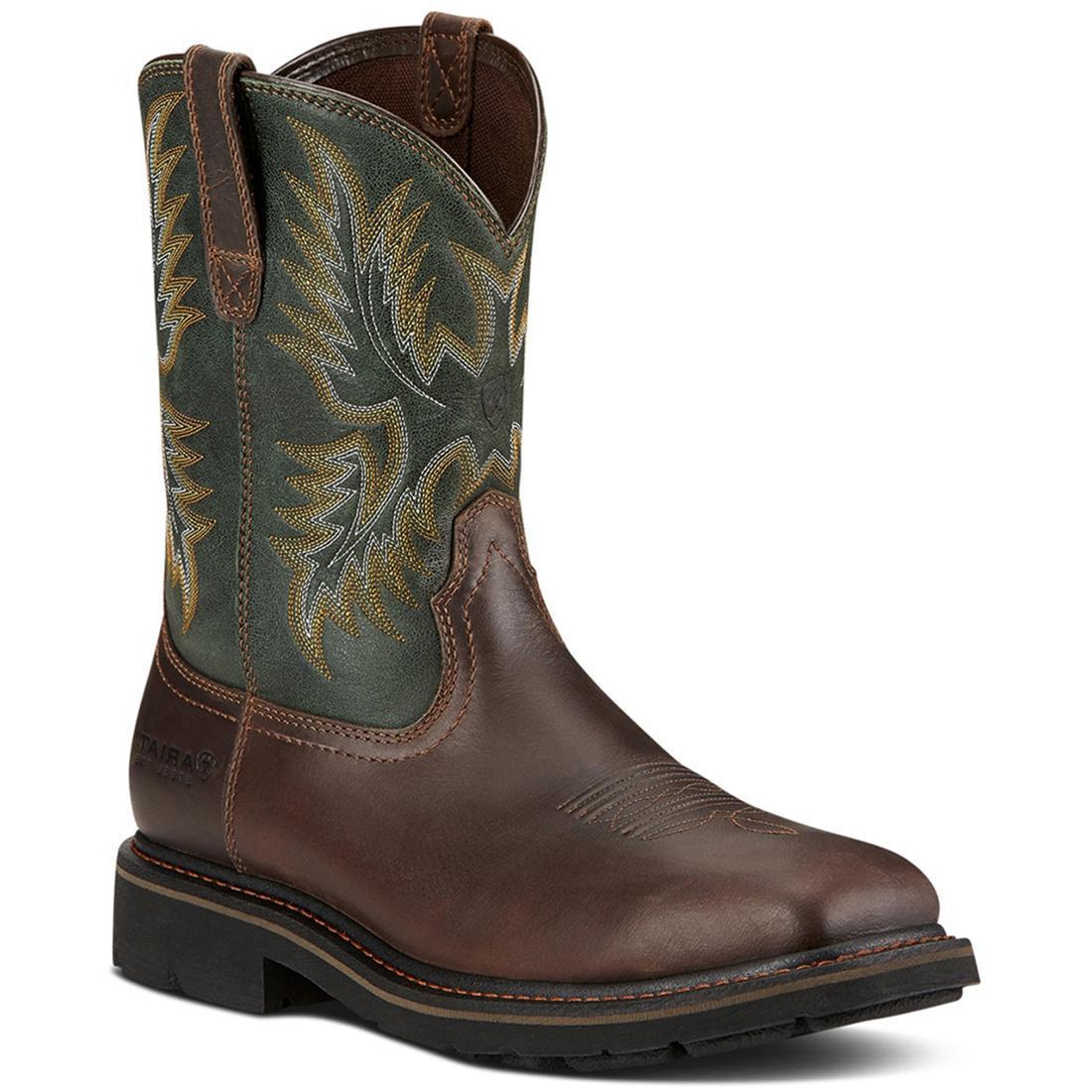 Sierra Steel-Toe Wide Square Toe Work Boot Dark Brown - Image 2