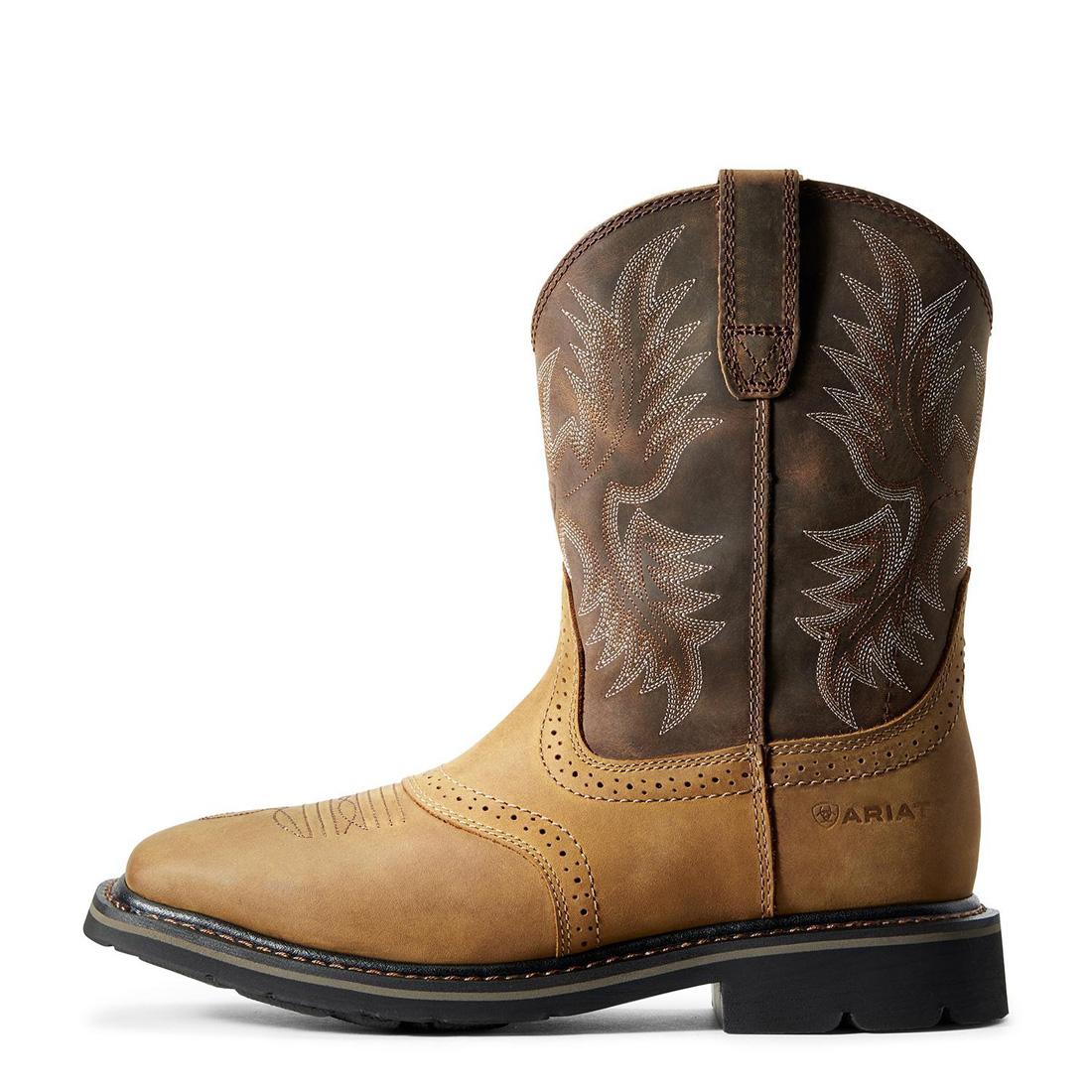 Sierra Soft-Toe Wide Square Toe Boot Aged Bark - Image 6