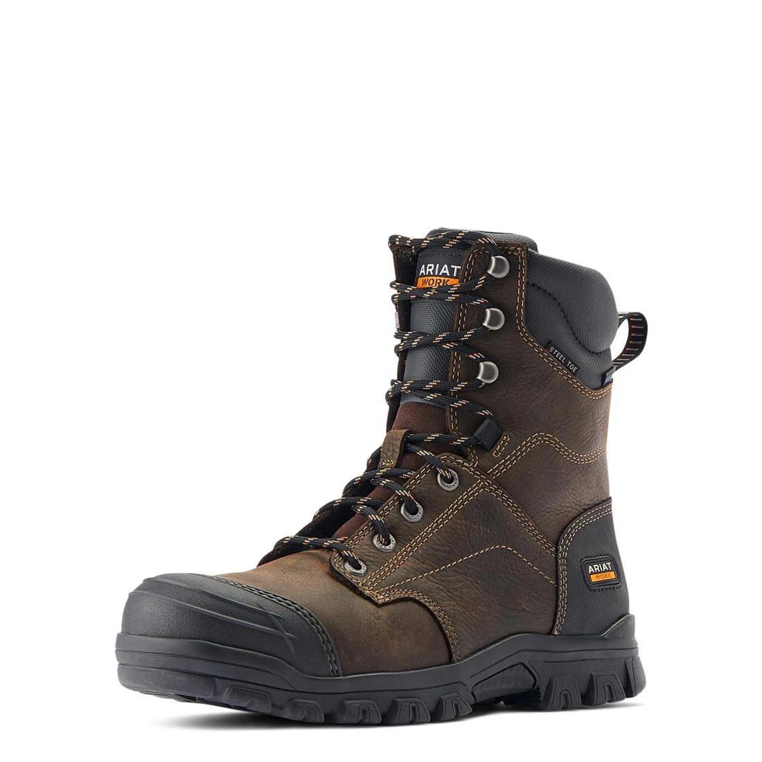 Treadfast 8" Steel-Toe Waterproof Work Boot Dark Brown - Image 7