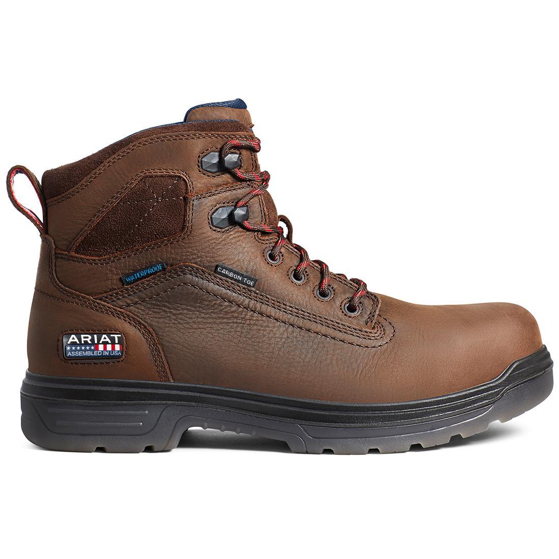 Turbo 6 inch Carbon-Toe Waterproof USA Assembled Work Boot Rich Brown