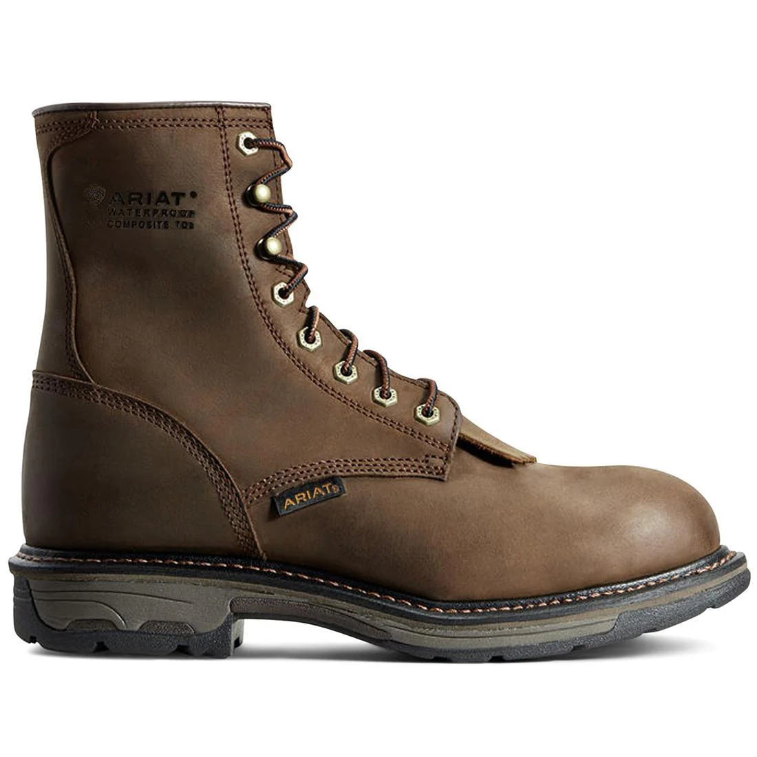 WorkHog 8 inch Composite-Toe Waterproof Work Boot Oily Distressed Brown
