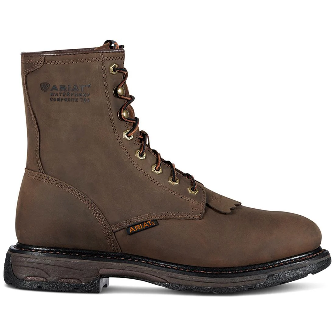 WorkHog 8 inch Soft-Toe Waterproof Boot Oily Distressed Brown