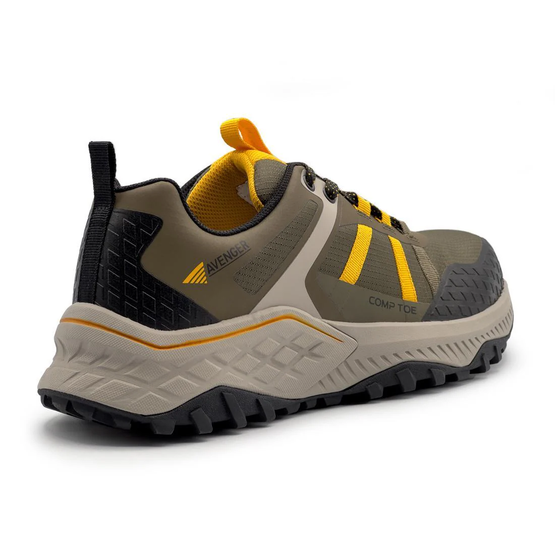 Aero Trail Composite Toe Work Shoes – Olive/Yellow - Image 5