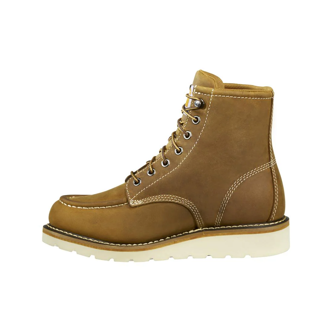 6" Women's Waterproof Moc Wedge Steel Toe Work Boot Light Brown - Image 6