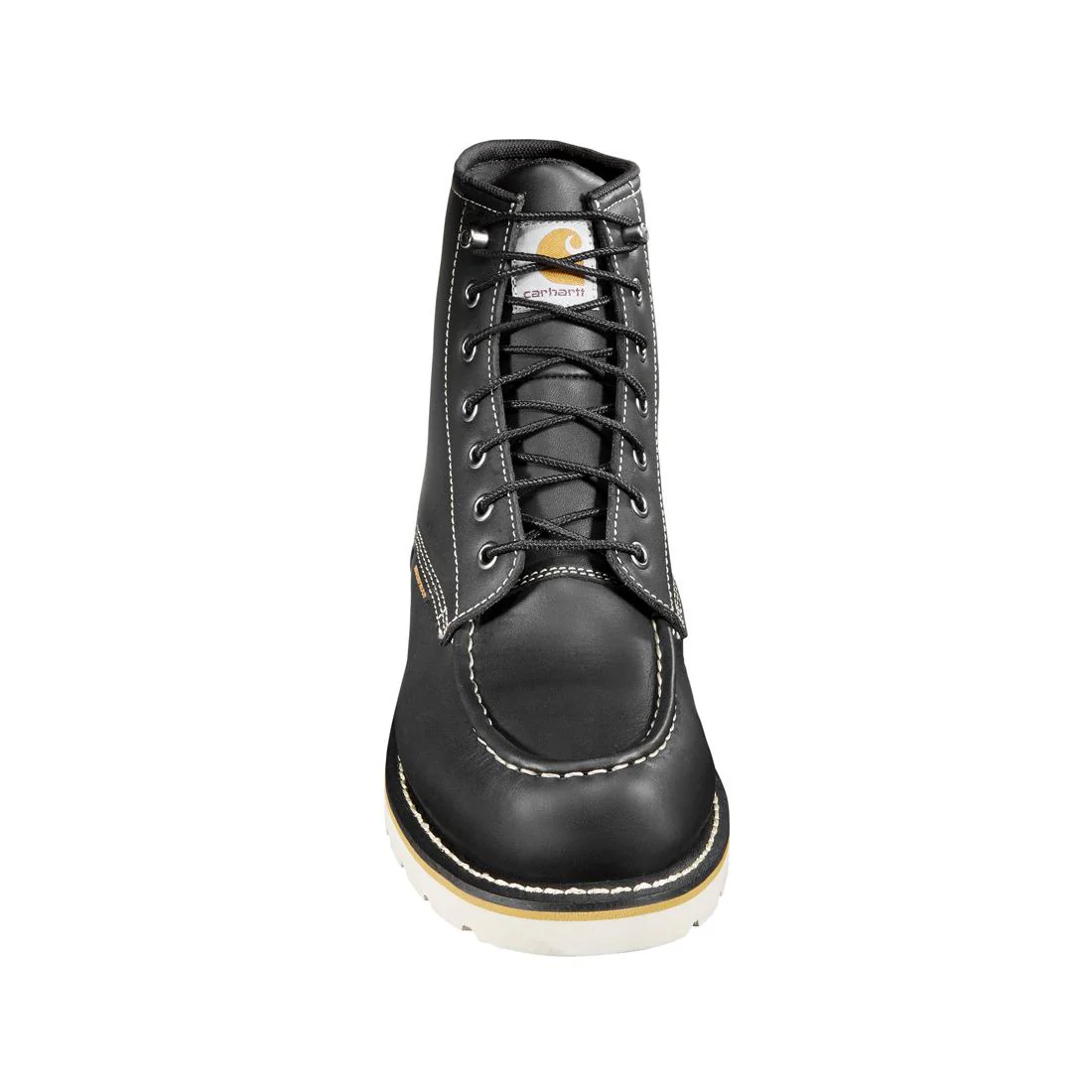 6" Waterproof Moc Toe Wedge Soft Toe Boot Black - Image 4