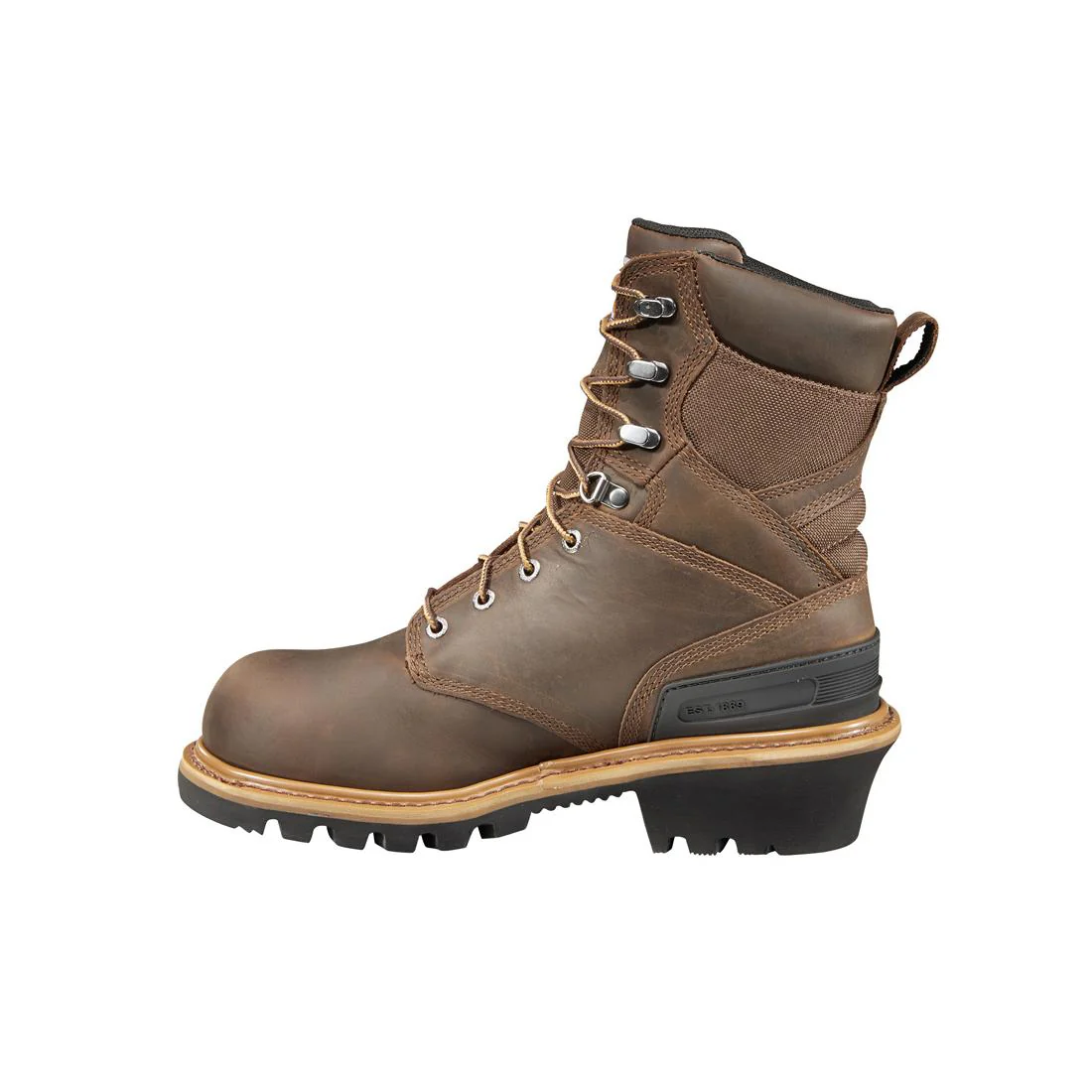 8" Waterproof Insulated Climbing Logger Composite Toe Work Boot Brown - Image 5