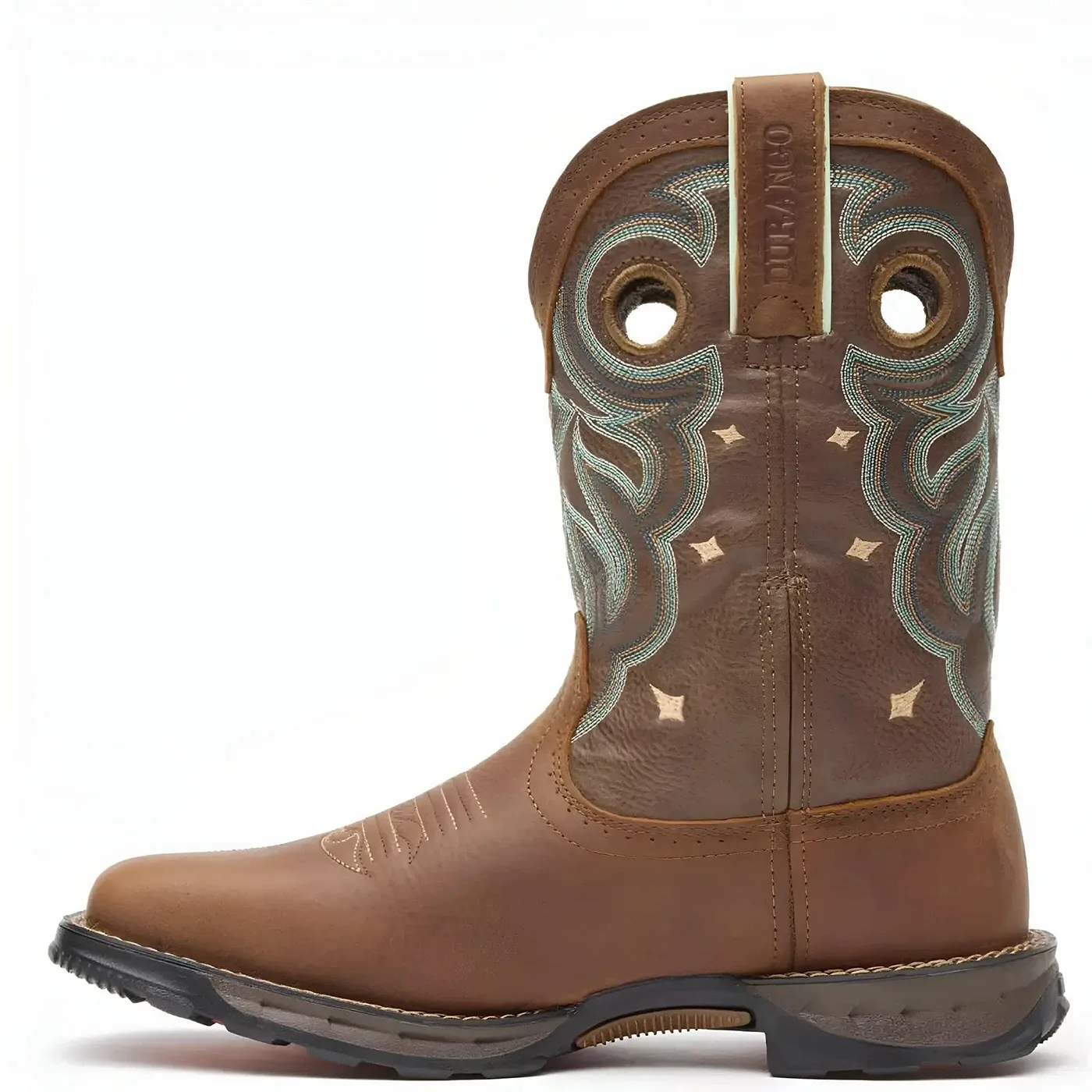 Women’s Durango Maverick Steel Toe Waterproof Western Work Boot Rugged Tan - Image 6