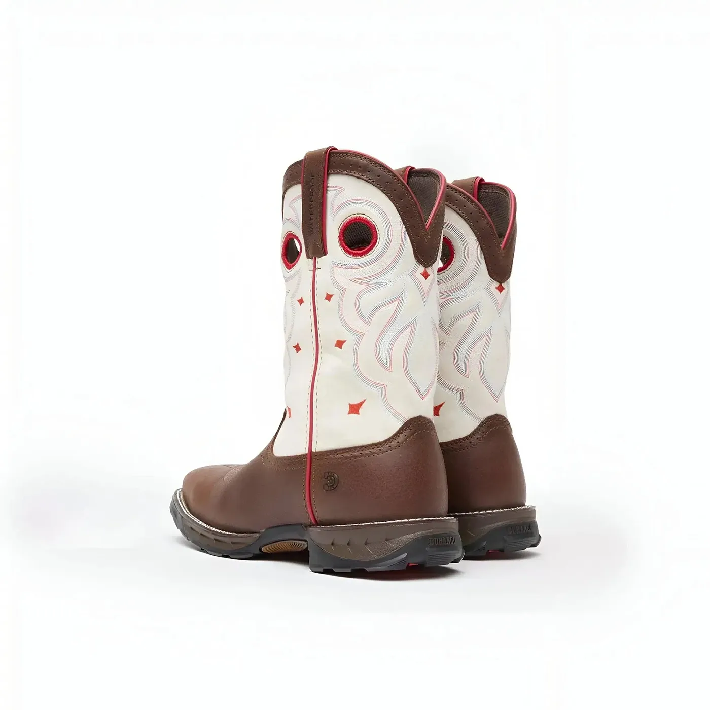 Women’s Durango Maverick Steel Toe Waterproof Western Work Boot sable Brown White - Image 5