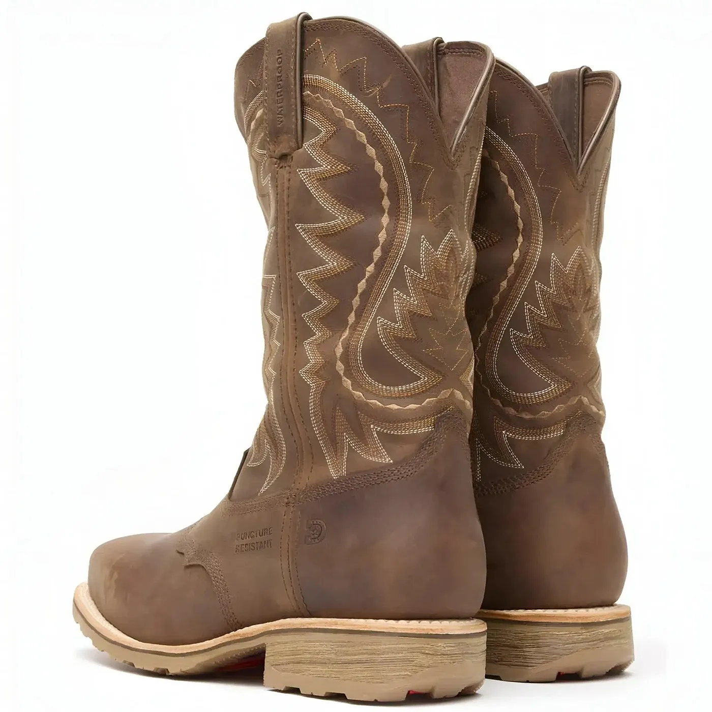 Maverick Pro Steel Toe Waterproof Western Work Boot Tan - Image 6