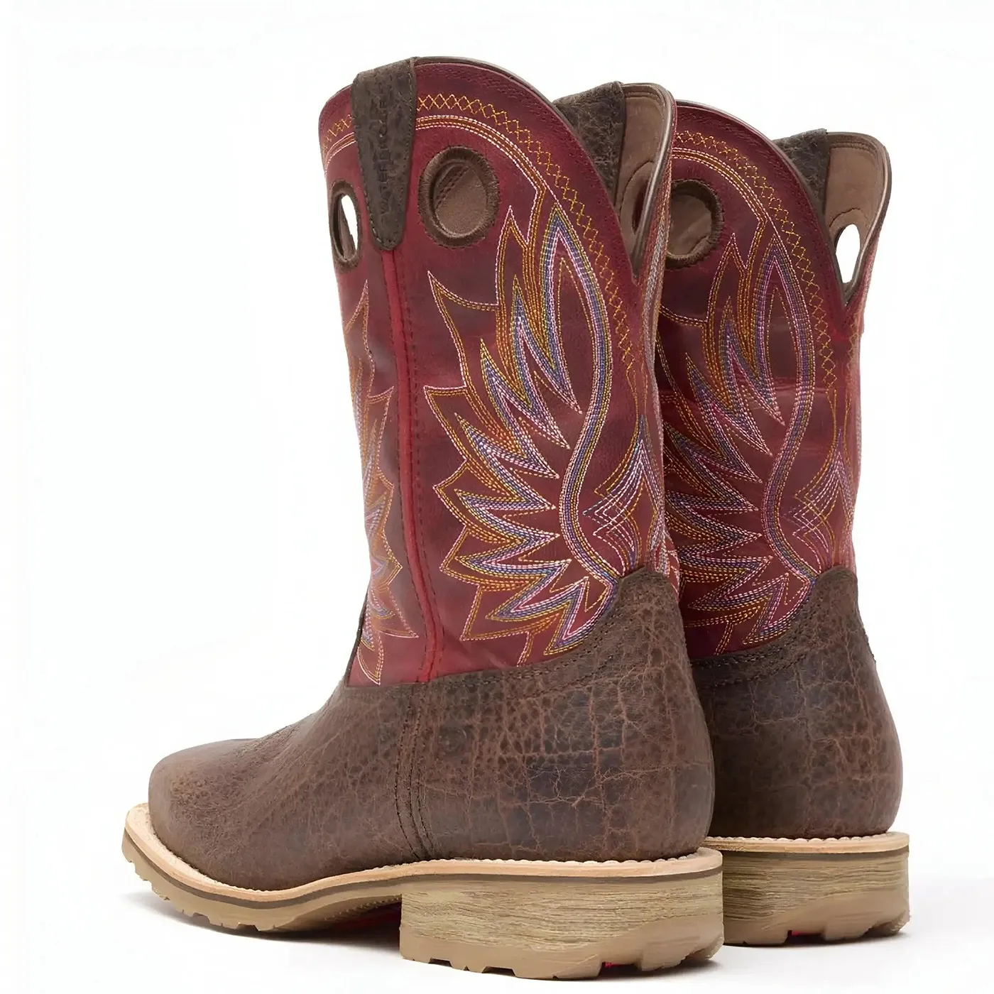 Maverick Pro Steel Toe Waterproof Western Work Boot Safari Elephant And Crimson - Image 2