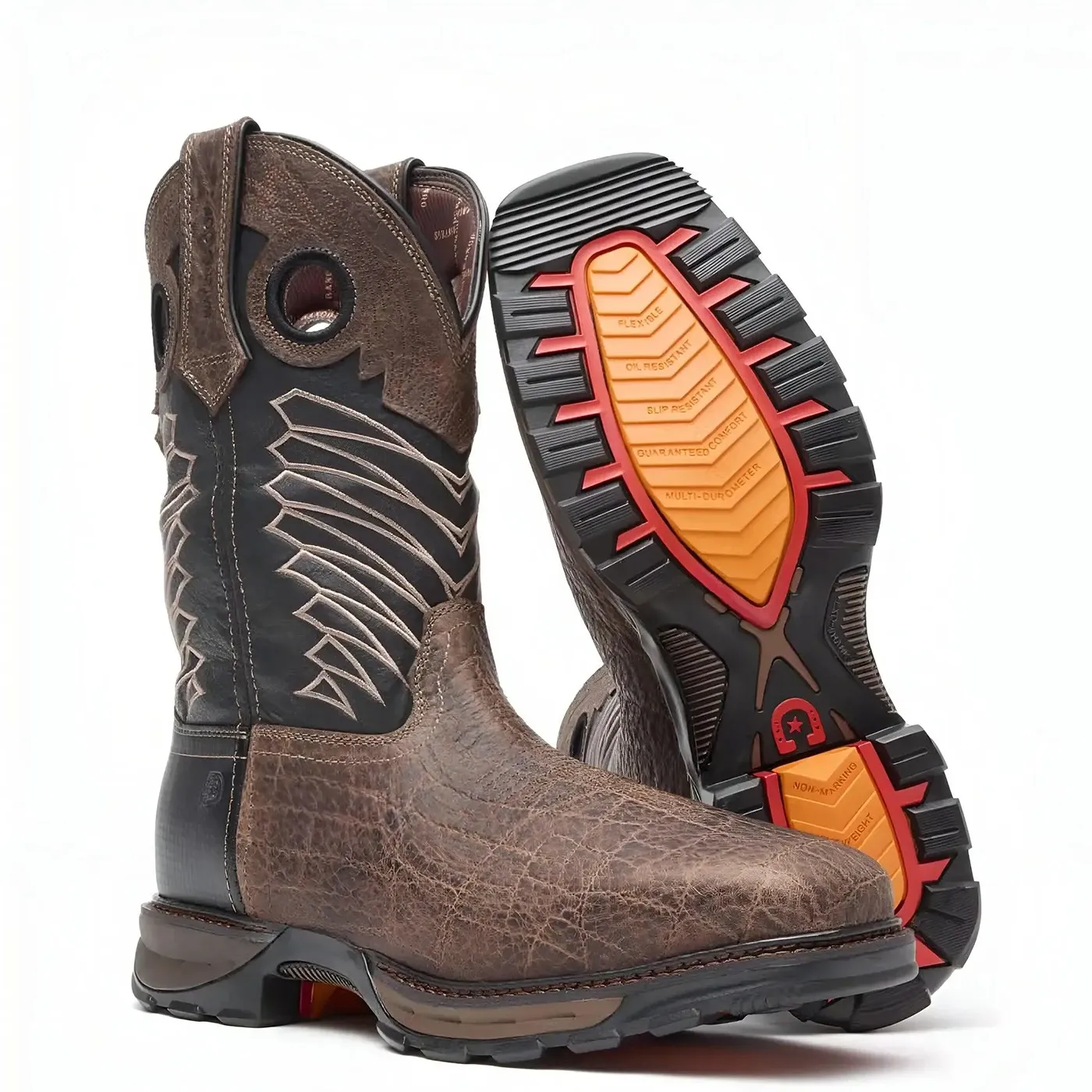 Maverick XP Steel Toe Waterproof Western Work Boot Dark And Black - Image 5