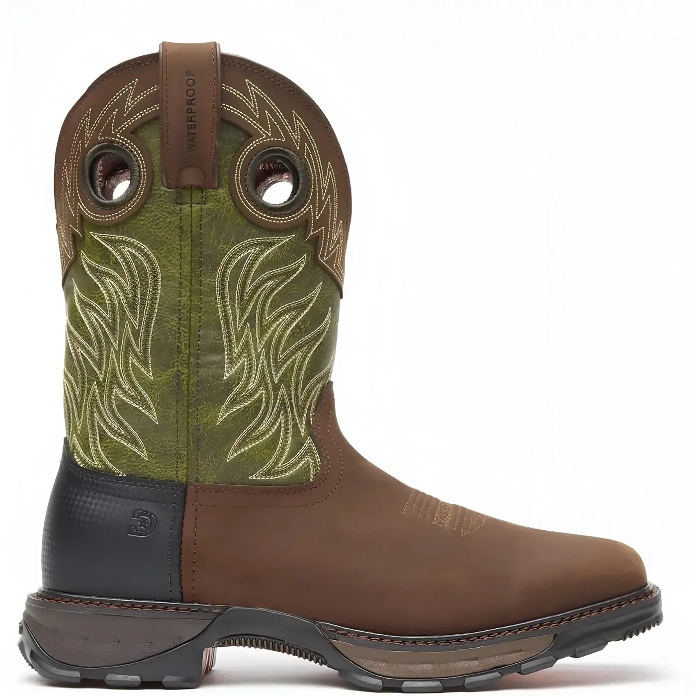 Maverick XP Waterproof Western Work Boot Brown And Green