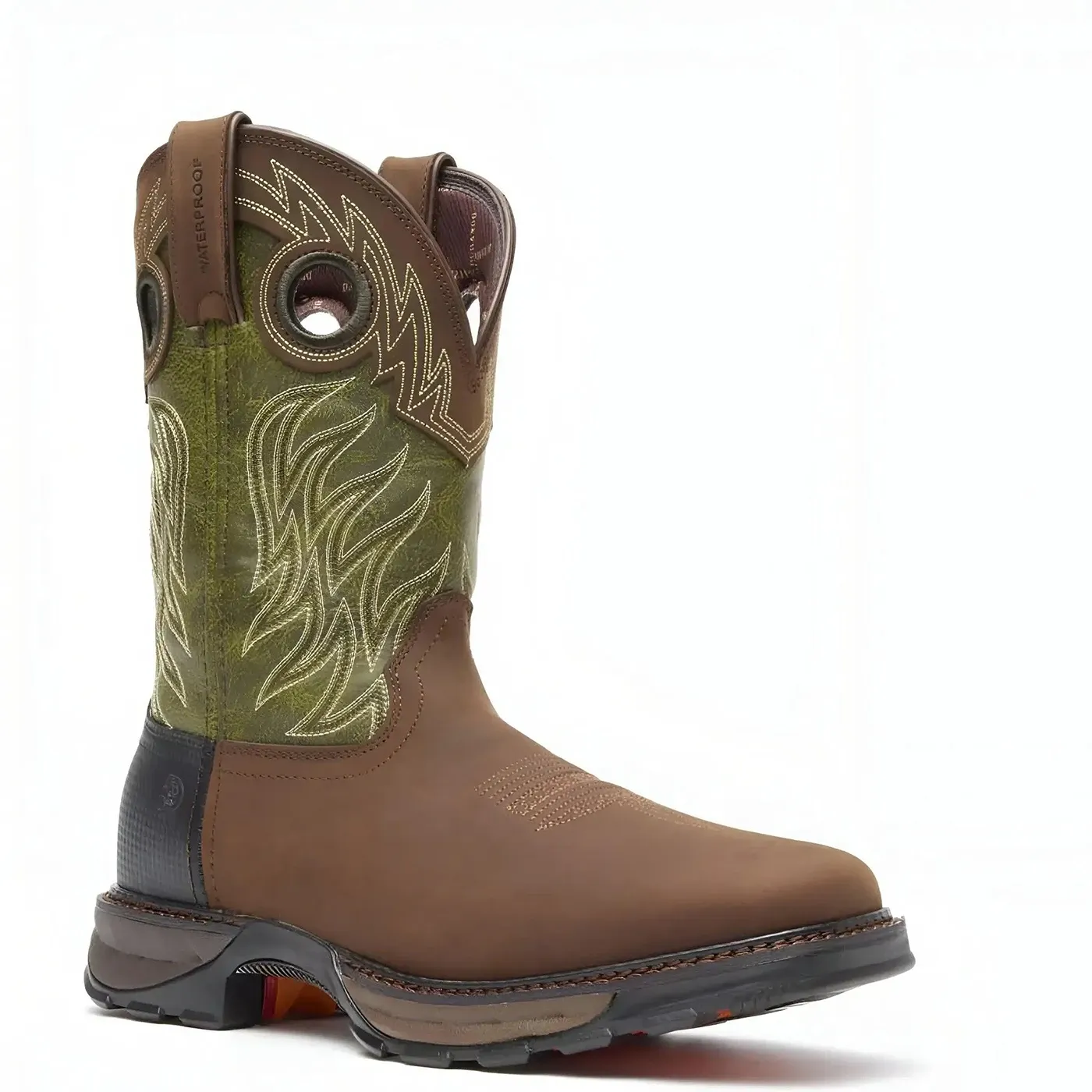 Maverick XP Waterproof Western Work Boot Brown And Green - Image 5