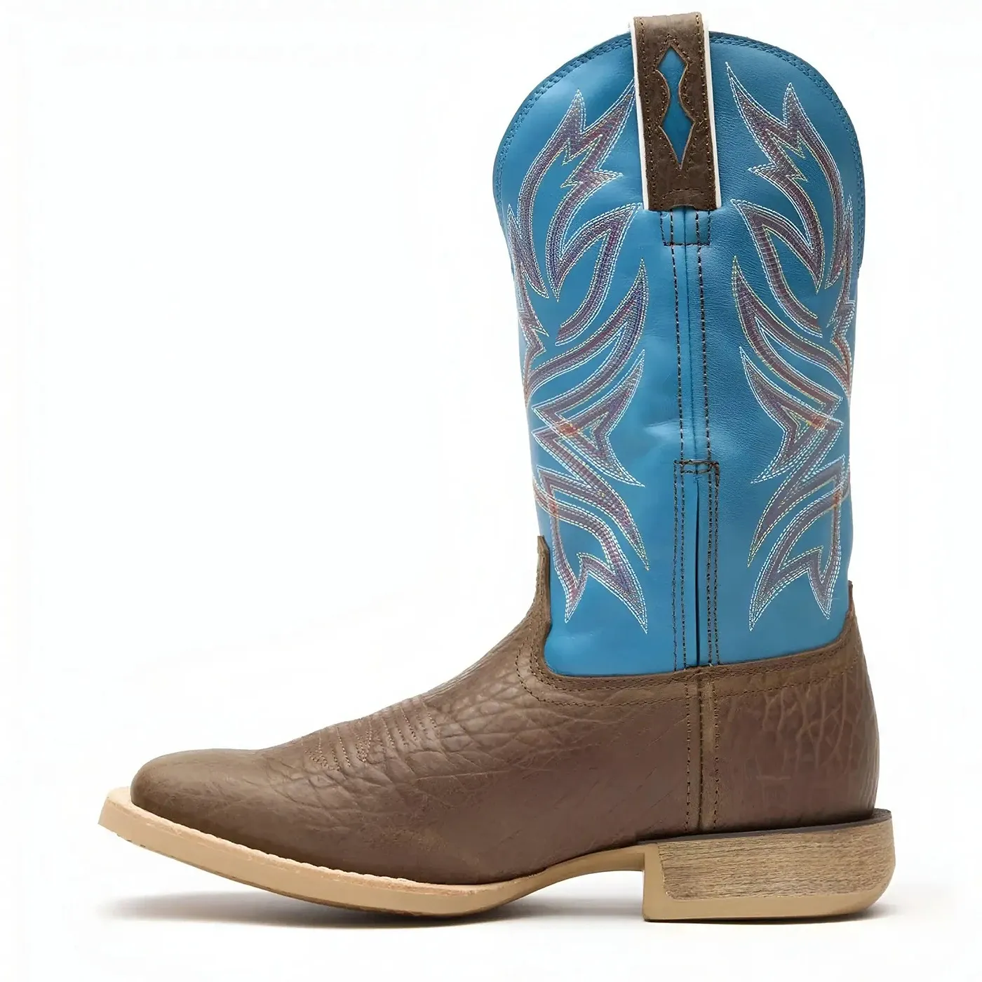 Rebel Pro Bay Brown and Brilliant Blue Western Boot - Image 3